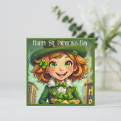 Vrolijke Leprechaun - St. Patrick's Day Lucky Char (Staand voorkant)
