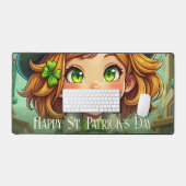 Vrolijke Leprechaun - St. Patrick's Day Lucky Char Bureaumat (Keyboard & Muis)