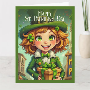Vrolijke Leprechaun - St. Patrick's Day Lucky Char Kaart