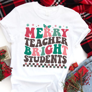Vrolijke leraar Bright Students Retro Kerstmis Tri-Blend Shirt