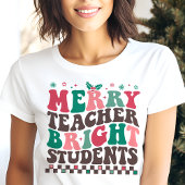 Vrolijke leraar Bright Students Retro Kerstmis Tri-Blend Shirt