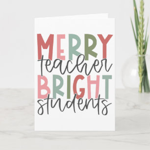 Vrolijke Leraar Helder Student Kerstmis Leraar  Kaart