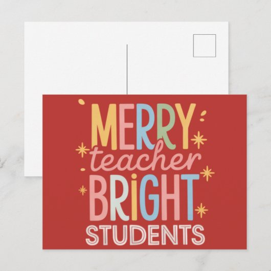 Vrolijke Leraar Heldere Studenten Kerst Grappige K Feestdagenkaart (Voorkant / Achterkant)