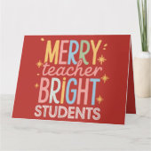 Vrolijke Leraar Heldere Studenten Kerst Grappige K Kaart (Voorkant)