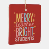 Vrolijke Leraar Heldere Studenten Kerst Grappige K Keramisch Ornament (Rechts)