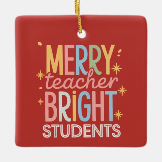 Vrolijke Leraar Heldere Studenten Kerst Grappige K Keramisch Ornament (Voorkant)