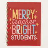 Vrolijke Leraar Heldere Studenten Kerst Mis Xmas Planner (Voorkant)