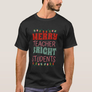 Vrolijke Leraar Heldere Studenten Kerstverlichting T-shirt