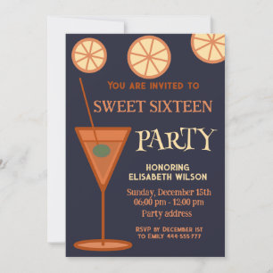 Vrolijke leuke coole cocktailparty zoet 16 kaart