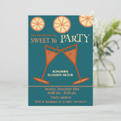 Vrolijke leuke coole zoete 16 cocktailparty kaart (Staand voorkant)