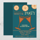 Vrolijke leuke coole zoete 16 cocktailparty kaart (Voorkant / Achterkant)