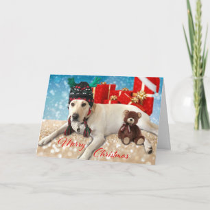 Vrolijke Leuke Feestelijk van de Hond van de Feestdagen Kaart