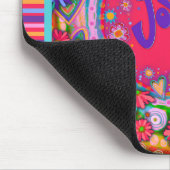 Vrolijke Leuke Kerstmis Moderne Streep Inspirivity Muismat (Hoek)