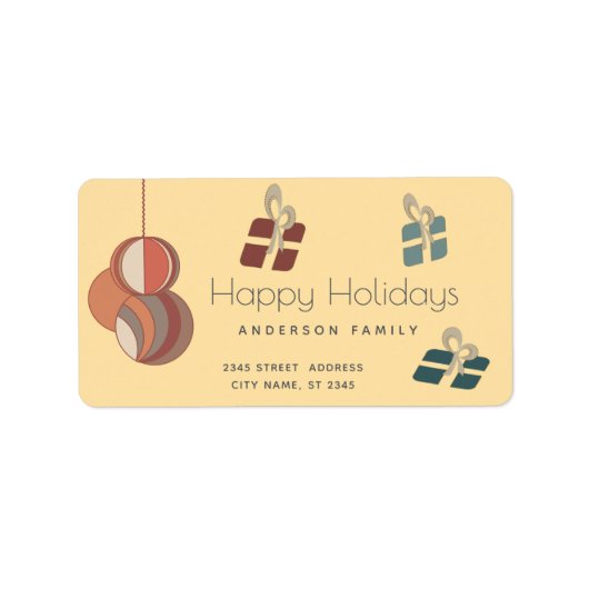 Vrolijke leuke kleurrijke ornamenten cadeaus Holid Etiket (Voorkant)