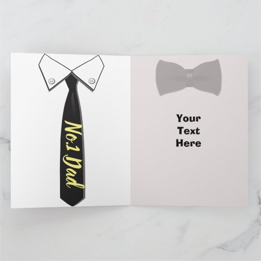 Vrolijke Leuke Vaderdag Kaart Met Stropdas Design (Binnen)