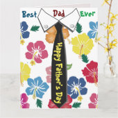 Vrolijke Leuke Vaderdag Kaart Met Stropdas Design (Gele Bloem)