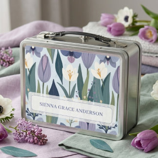 Vrolijke Levendige Lente Tulp Bloemig Lila Blauw M