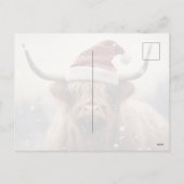 Vrolijke & lichte Koe in een kerstmuts Feestdagenkaart (Achterkant)