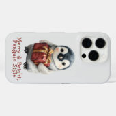 Vrolijke & Lichtgevende Pinguïn Kerstmis Case-Mate iPhone Case (Achterkant (horizontaal))