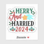 Vrolijke liefde & kerstviering 2024 sticker (Vel)