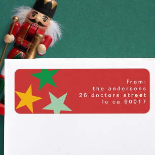 VROLIJKE LIEFDE VREUGDE   KLEURRIJKE KERST ETIKET