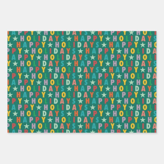 VROLIJKE LIEFDE VREUGDE | KLEURRIJKE KERST INPAKPAPIER VEL (Voorkant 3)