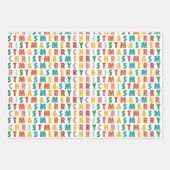 VROLIJKE LIEFDE VREUGDE | KLEURRIJKE KERST INPAKPAPIER VEL (Voorkant 2)