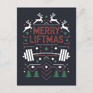 Vrolijke Liftmas Kerst Gym Santa Ugly Xmas Briefkaart