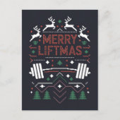 Vrolijke Liftmas Kerst Gym Santa Ugly Xmas Briefkaart (Voorkant)