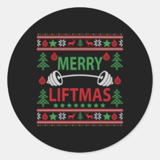 Vrolijke Liftmas Lelijke Gym Workout Ronde Sticker