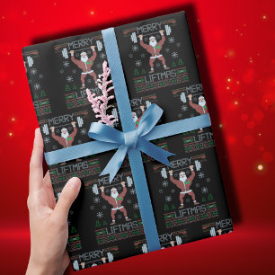 Vrolijke Liftmas Lelijke Kerst Gym Workout Cadeaupapier