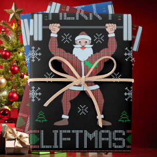 Vrolijke Liftmas Lelijke Kerst Gym Workout Inpakpapier Vel