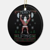 Vrolijke Liftmas Lelijke Kerst Gym Workout Keramisch Ornament (Links)