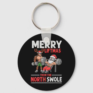 Vrolijke Liftmas van North Swolle Muscle Santa Gew Sleutelhanger