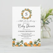 Vrolijke Little Cutie Botanische Citrus Baby showe Kaart (Staand voorkant)