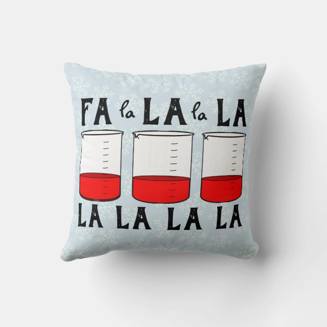 Vrolijke maatregel Beaker Kerst Wetenschap Leraar Kussen (Achterkant)