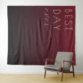 Vrolijke Maroon Gradiënt Calligrafie Wandkleed (In Situ (horizontaal))