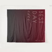 Vrolijke Maroon Gradiënt Calligrafie Wandkleed (Voorkant (horizontaal))