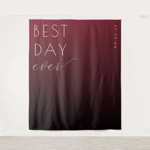 Vrolijke Maroon Gradiënt Calligrafie Wandkleed