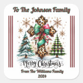 Vrolijke Merry Christmas Gift Sticker (Voorkant)