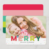 Vrolijke Merry Fun Moderne Kerstkaart (Voorkant / Achterkant)