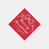 Vrolijke met de hand getekende strik Rode vrolijk  Servet (Hoek)