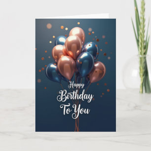 Vrolijke Metallic Ballonnen Kaart