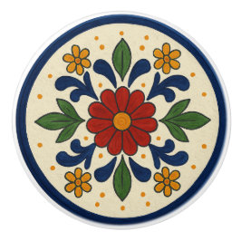 Vrolijke Mexicaanse Talavera Folk Bloemen Keramisc Keramische Knop