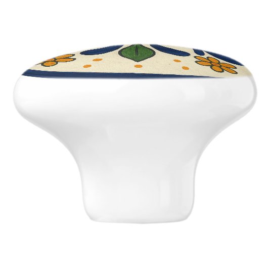 Vrolijke Mexicaanse Talavera Folk Bloemen Keramisc Keramische Knop (Zijkant)