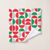 Vrolijke Mid Century Holiday Tegels Bad Handdoek (Wasdoekje)