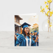 Vrolijke mijlpaal - een feestelijk Afstuderen Kaart (Gele Bloem)