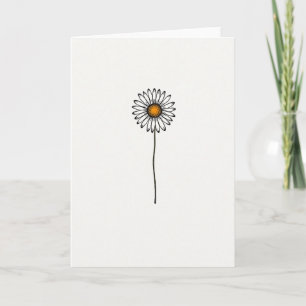 Vrolijke Minimalistische Bloemkaart Kaart