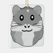 Vrolijke minimalistische hamster keramisch ornament (Rechts)