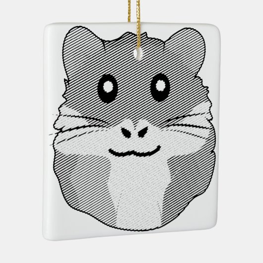 Vrolijke minimalistische hamster keramisch ornament (Rechts)